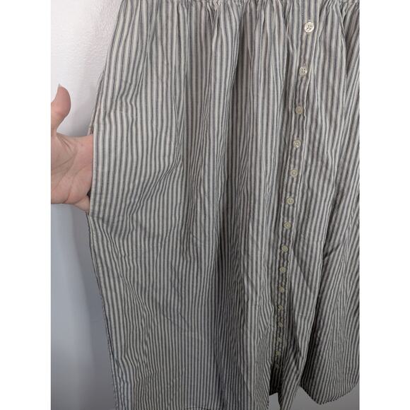 THE GREAT. Striped Midi Dress in Black and White - Picture 3 of 10